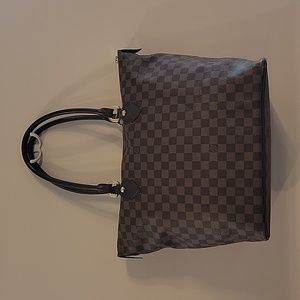Louis Vuitton Seleya Damier Ebene Zip Tote Brown Check
